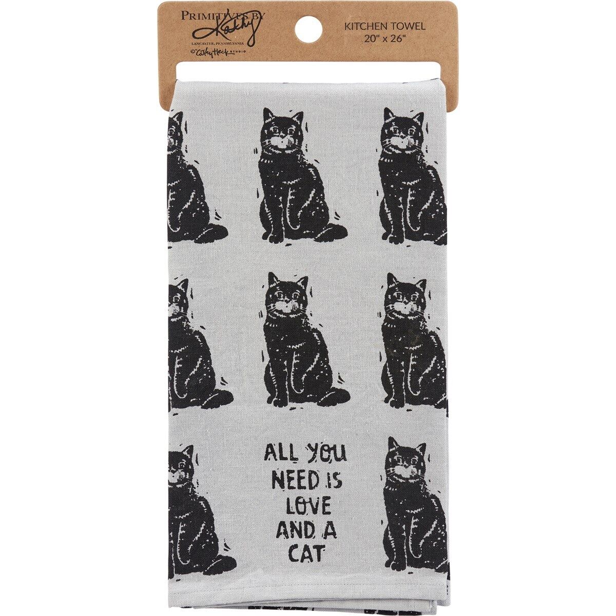 Primitives by Kathy Kitchen Towel - All You Need Is Love And A Cat