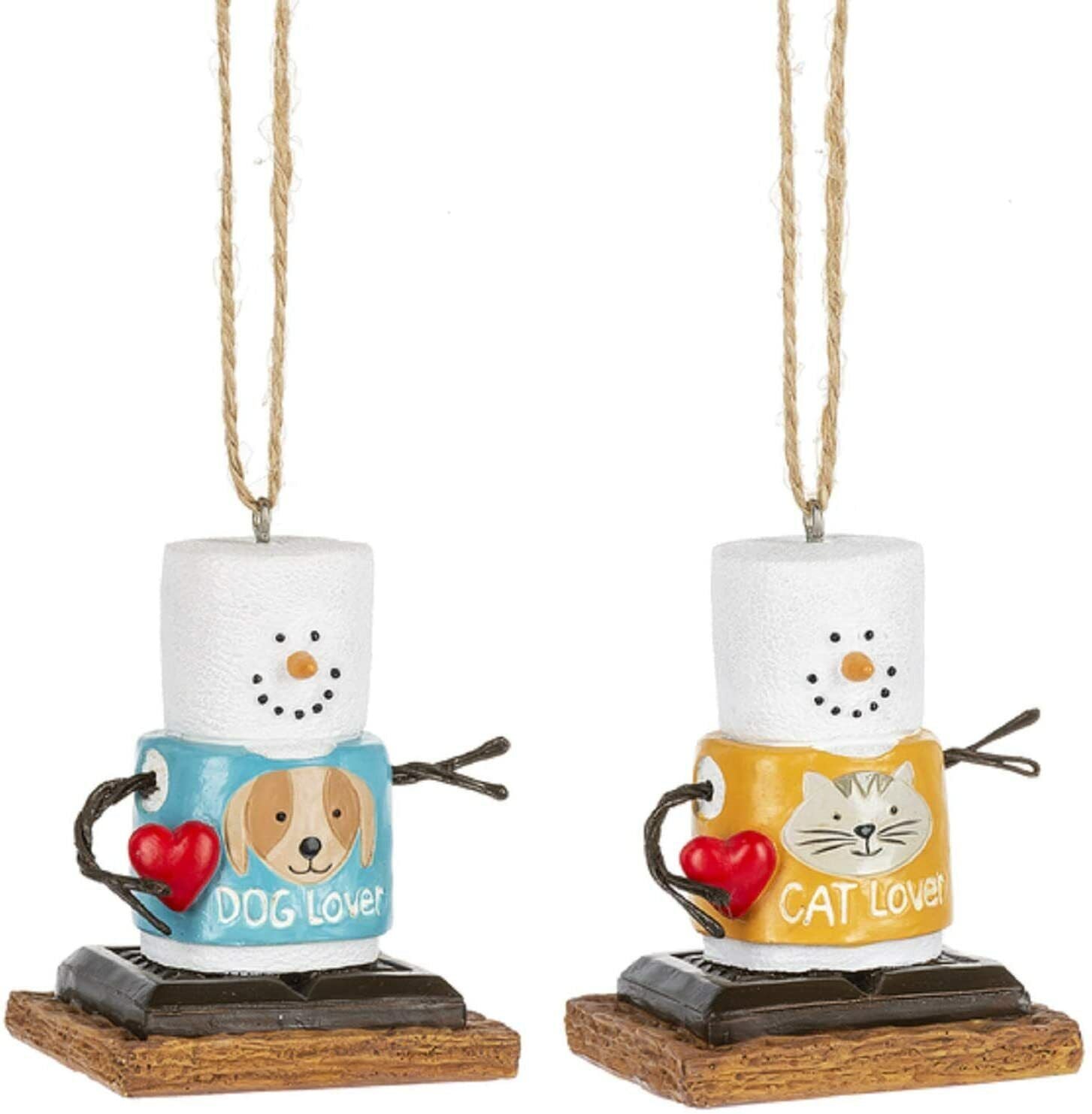 Midwest-CBK S'Mores Pet Lover Hanging Ornaments Set of 2 (Cat and Dog)