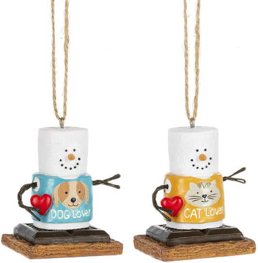 Midwest-CBK S'Mores Pet Lover Hanging Ornaments Set of 2 (Cat and Dog)