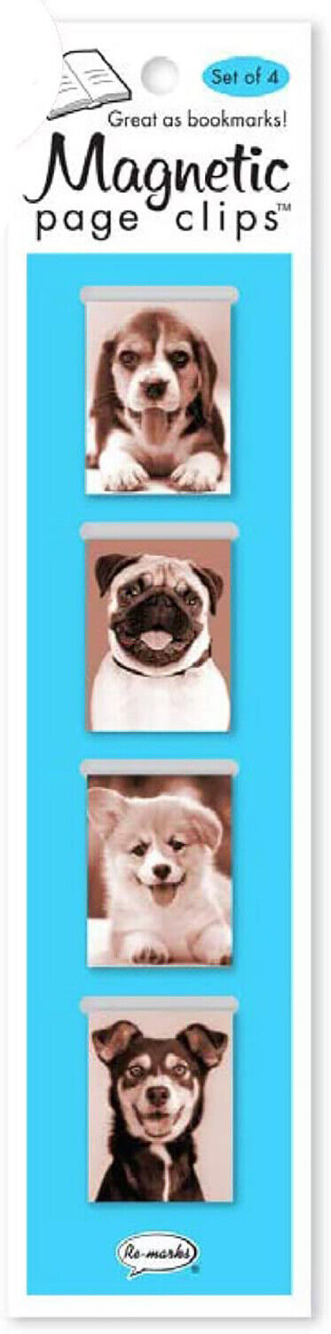 Re-marks Puppy Smile Beagle Mini Photo Sepia Tone Magnetic Page Clips Set of 4