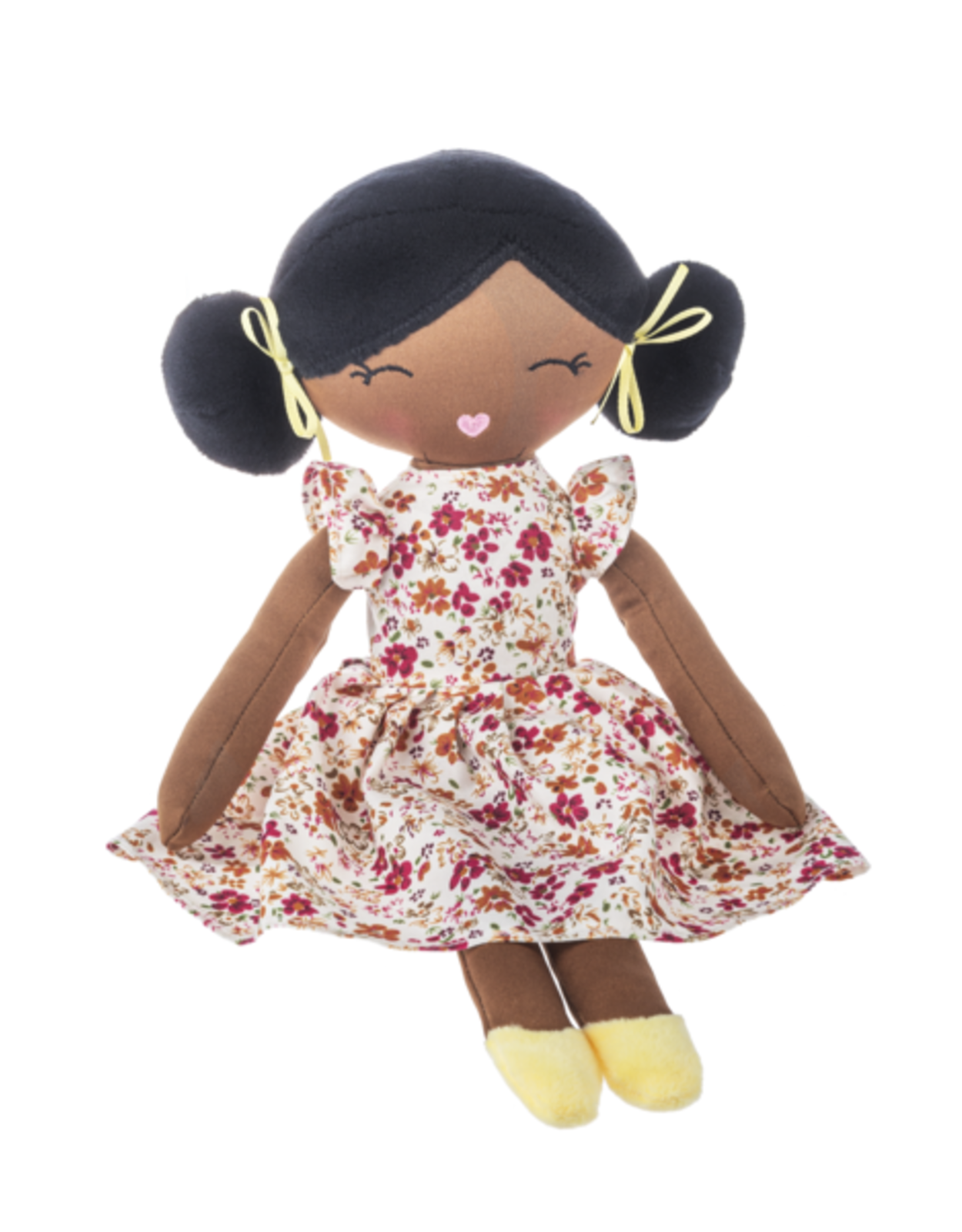Ganz Treasured Friend Ethnic Brown Plush Doll with Black Hair, 14 inch