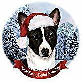 Holiday Pet Gifts Basenji Black/White Dog Santa Hat Porcelain Ornament