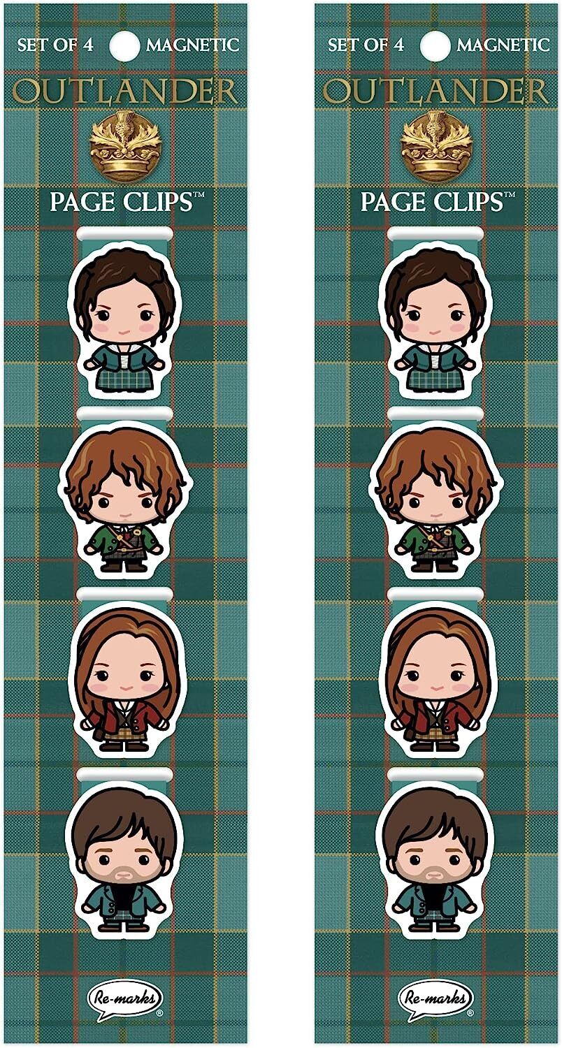 Re-marks “Outlander” Magnetic Bookmarks, 2 Packs of 4 Clips, 8 Clips Total