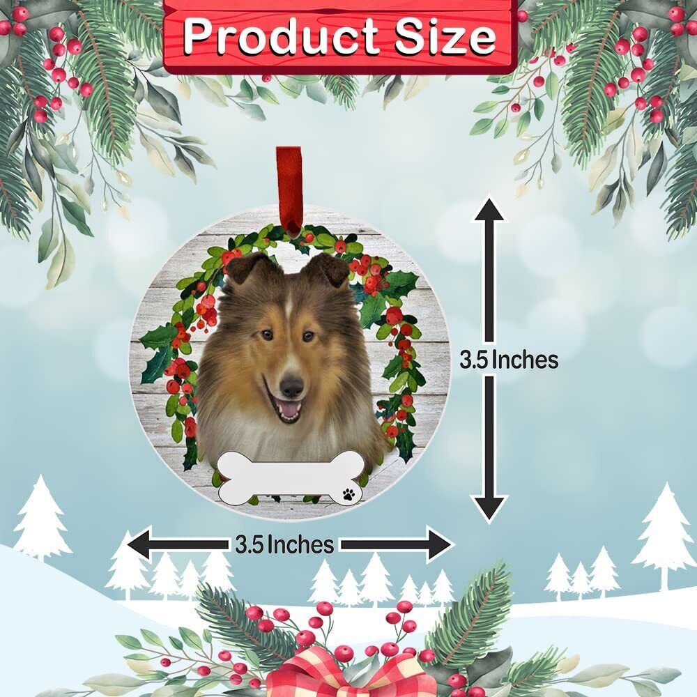 Sheltie Ornament - E&S Pets, DIY Personalizable, Ceramic Round Ornament