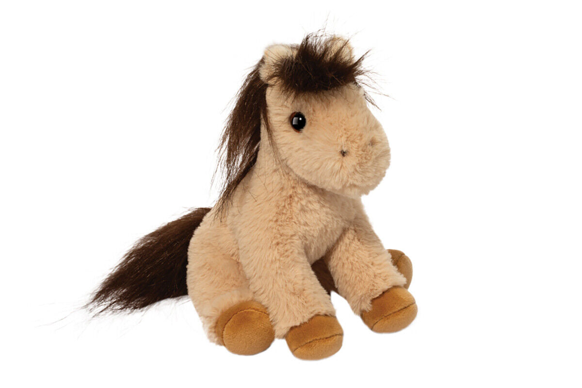 Douglas Mini Buckie Buckskin Tan Horse Plush Stuffed Animal, 6" sitting