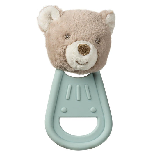 Mary Meyer Teething Toys Simply Silicone Teether with Soft Toy, 6", Teddy Bear