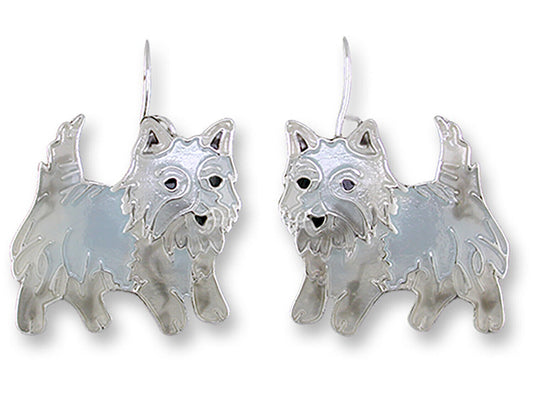 Zarah West Highland Terrier Enamel Earrings by Julia Pinkham