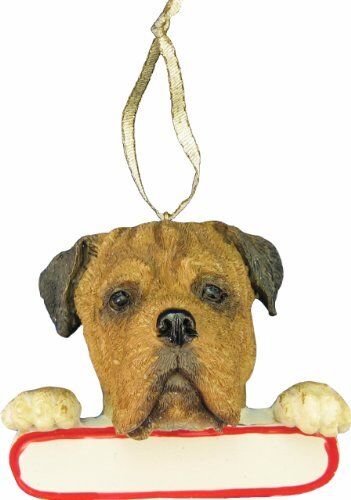 Bullmastiff Ornament "Santa's Pals" With Personalizable Name Plate