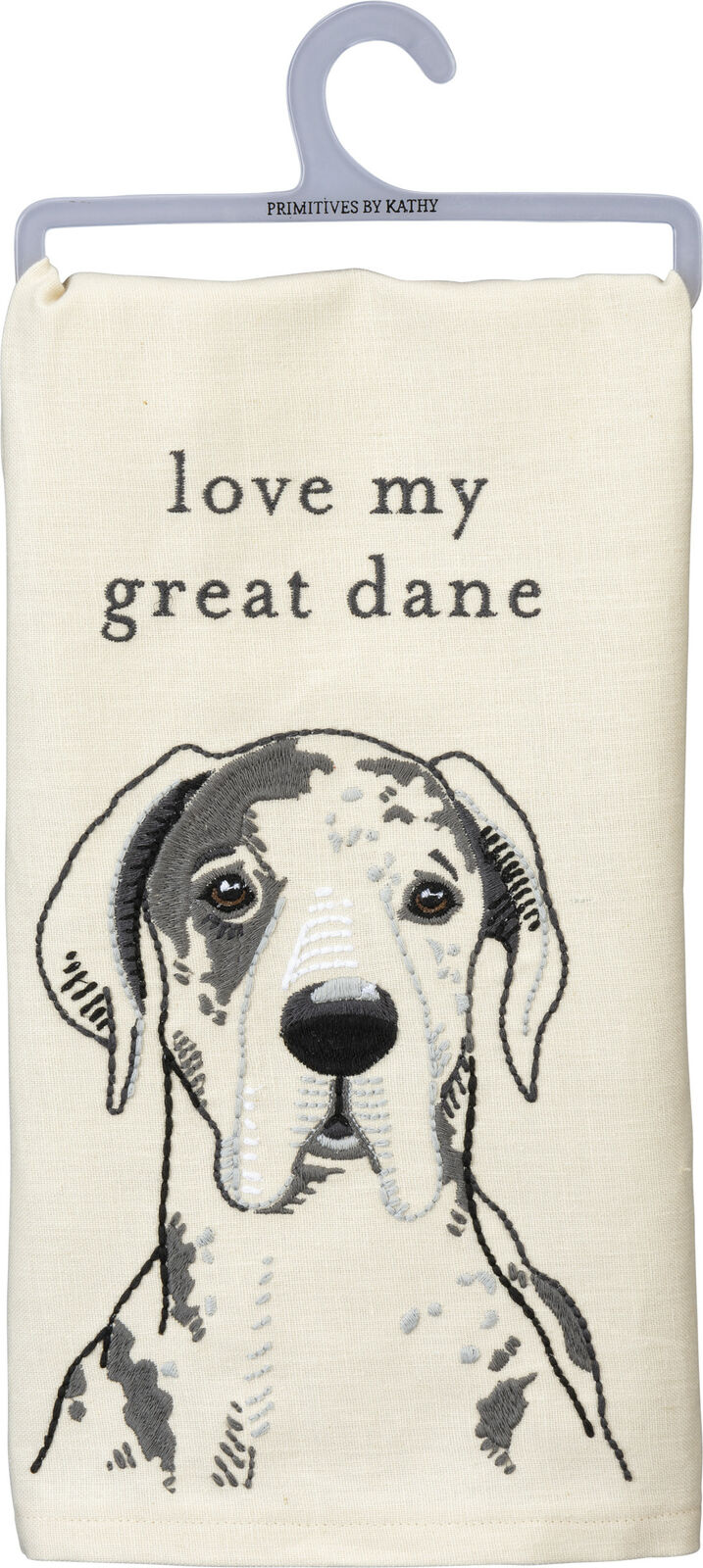 Primitives by Kathy Love My Great Dane Dish Towel, 26"