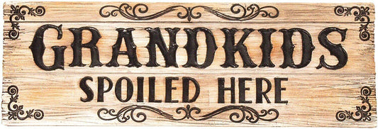 Spoontiques Grandkids Spoiled Here Decorative Sign, 7.75"