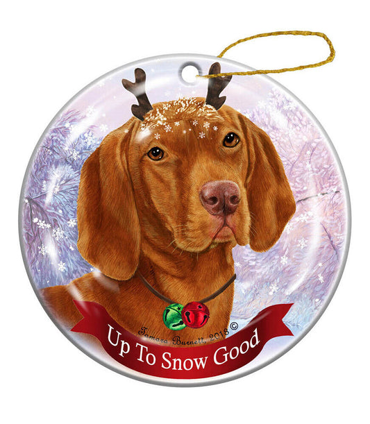 Holiday Pet Gifts Vizsla Dog Porcelain Christmas Ornament