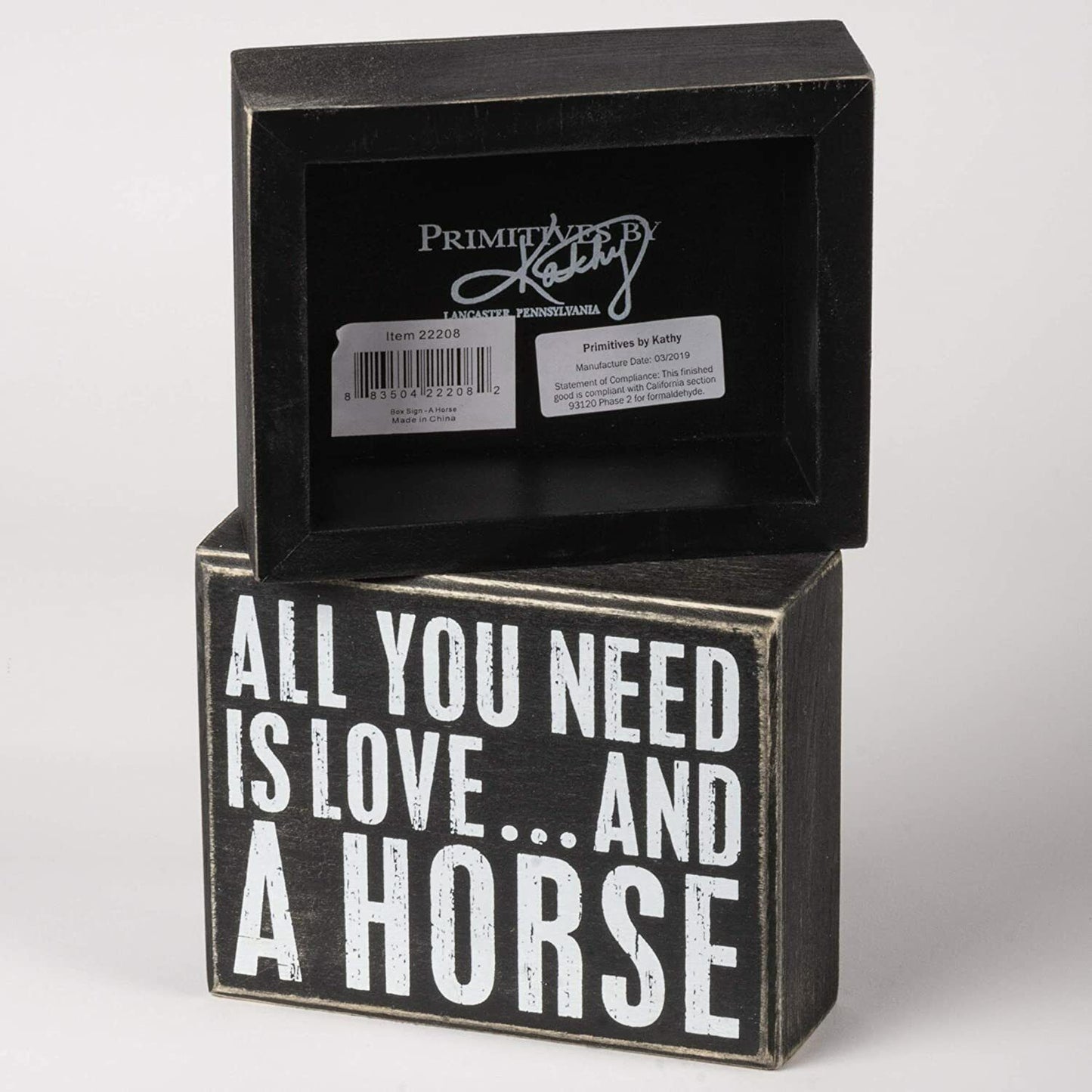 Primitives by Kathy Box Sign, 5 x 4-Inches, All You Need is Love and a Horse