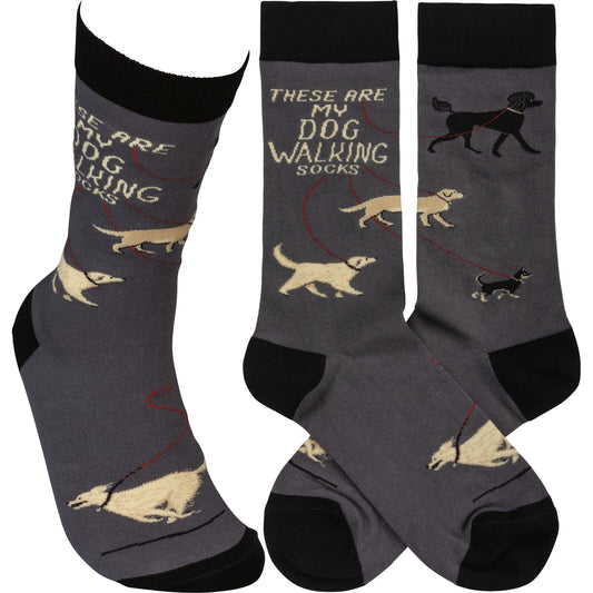 Primitives by Kathy Socks - These Are My Dog Walking Colorfully Printed Socks