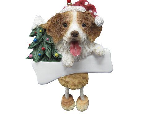 Brittany Spaniel Ornament "Dangling Legs" Hand Painted and Easily Personalized