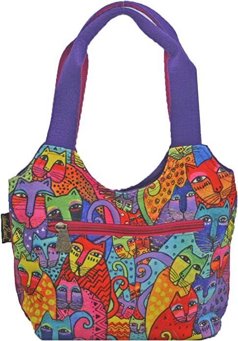 Laurel Burch Feline Tribe Small Scoop Tote Purse Handbag