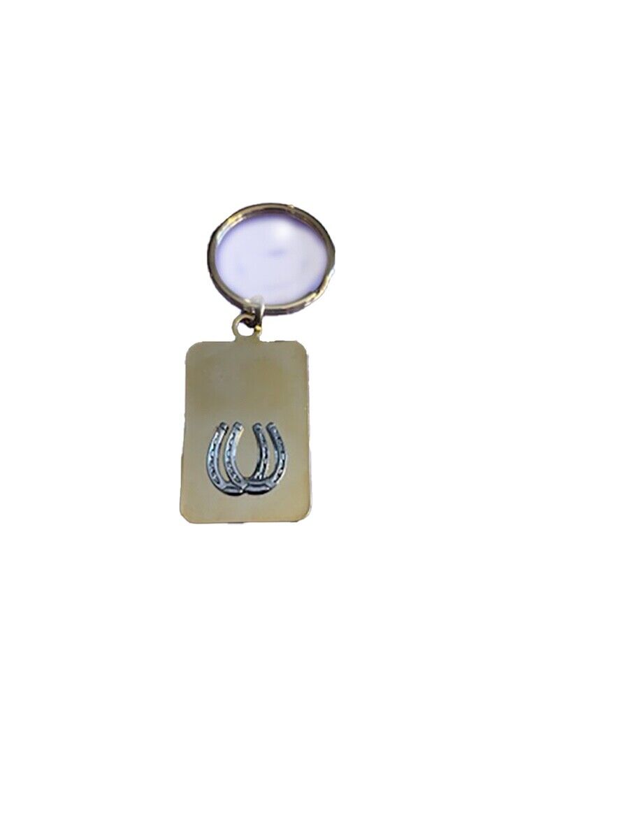 Finishing Touch Gold Key Ring with Double Horseshoes