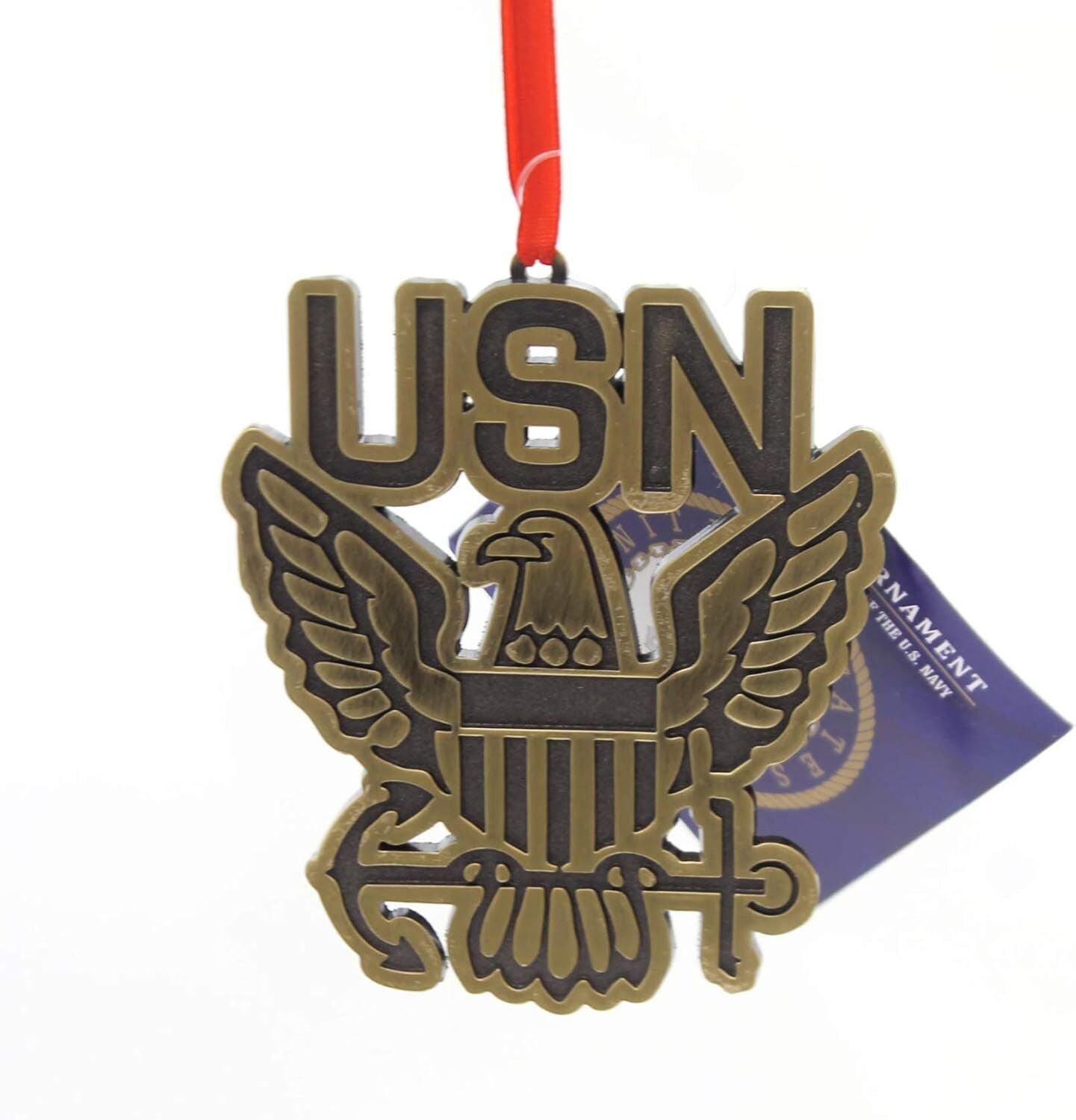 Kurt Adler 3.5" Bas-relief Metal U.s. Navy Ornament