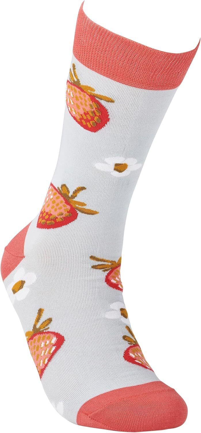 Primitives by Kathy Socks - Strawberry Socks, One Size, Unisex