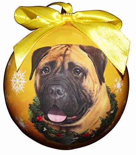 "Bullmastiff Christmas Ornament" Shatter Proof Ball Easy To Personalize