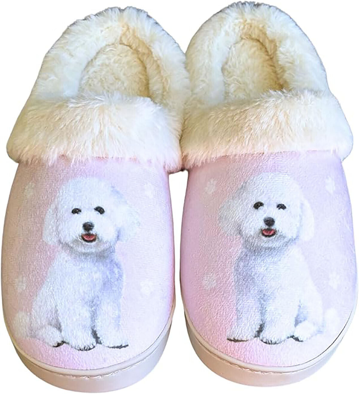 E&S Pets Bichon Frise Snugg Slippers for Pet Lovers -  Memory Foam, L/XL