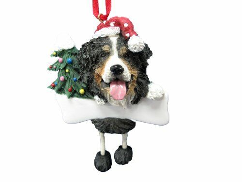 Bernese Mt Dog Ornament "Dangling Legs" Hand Painted and Easily Personalized