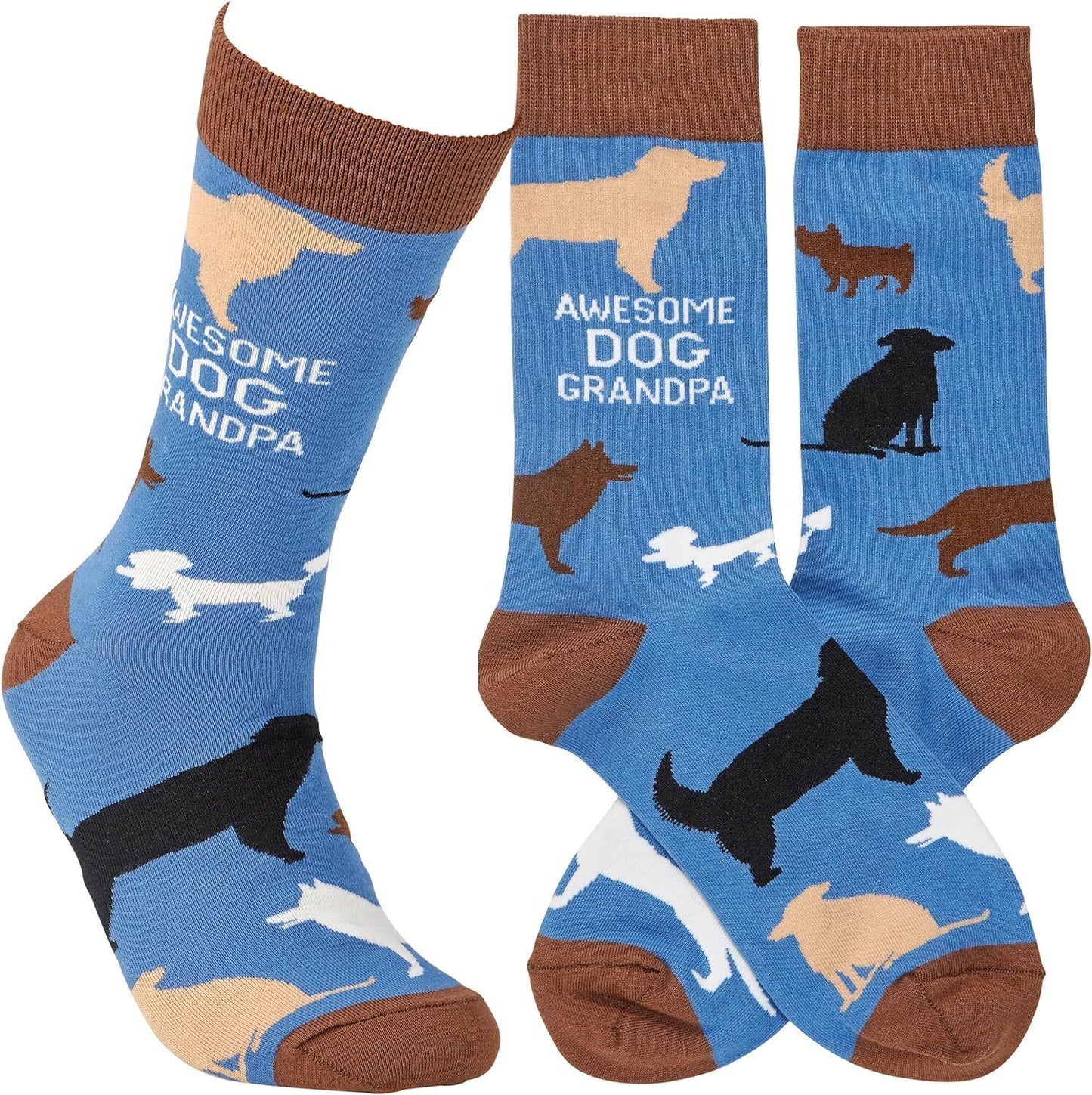 Primitives by Kathy Socks - Awesome Dog Grandpa Socks, One Size, Unisex