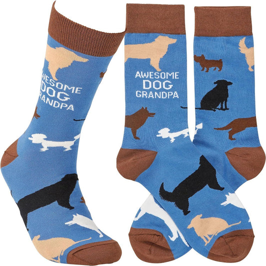Primitives by Kathy Socks - Awesome Dog Grandpa Socks, One Size, Unisex