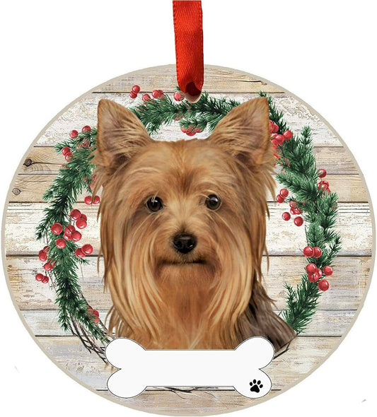 Yorkie Ornament - E&S Pets, DIY Personalizable, Ceramic Round Ornament