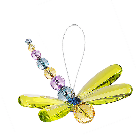 Ganz Crystal Expressions Small Beaded Dragonfly Ornament/Sun-catcher (Greenish)