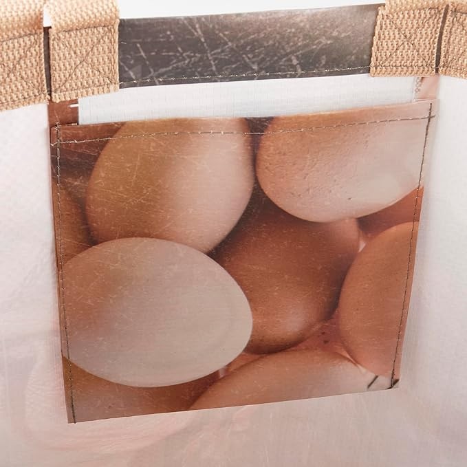 Market Tote - Chicken and Eggs, Double Sided, 15.50" x 15.25" x 6"