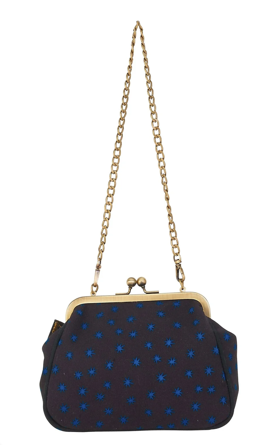 Laurel Burch Moonside Cat Clasp Purse with Shoulder Strap, 6” x 2.5” x 6”