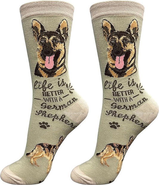 E&S Pets Pet Lover Socks, Life is Better with a German Shepherd