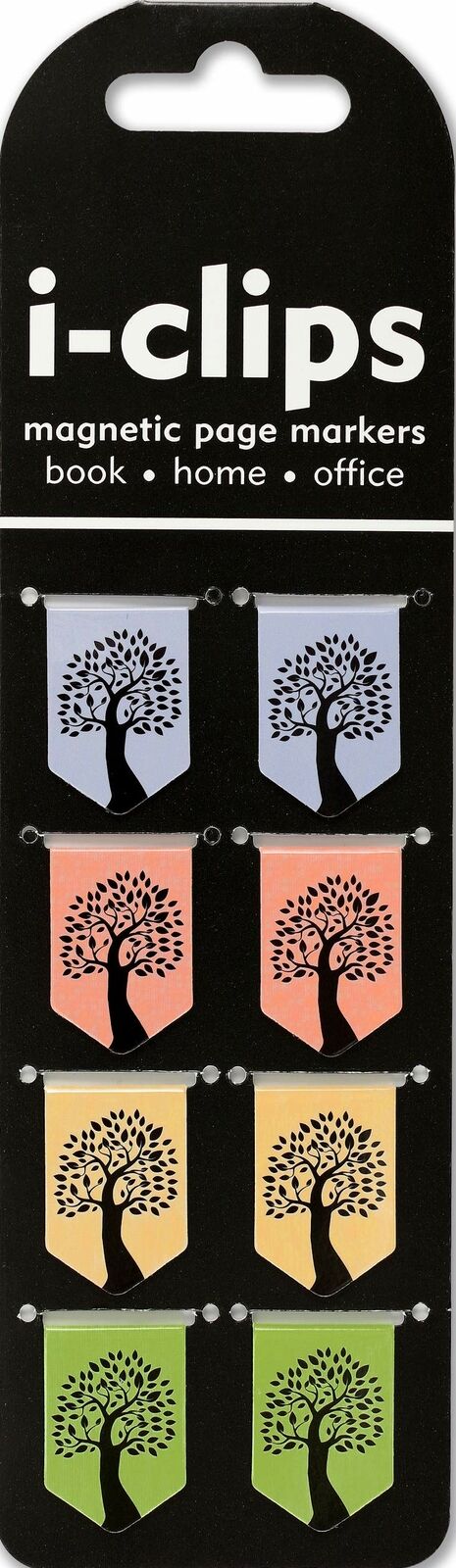 Tree of Life i-Clip Magnetic Page Markers (Set of 8 Magnetic Bookmarks)