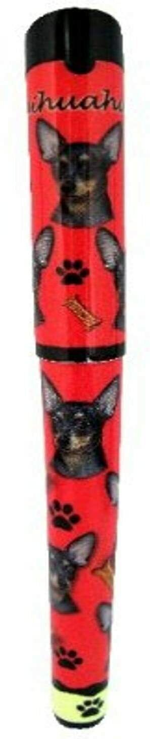 E&S Pets Black Chihuahua Pen Easy Glide Gel Pen, Refillable with A Perfect Grip
