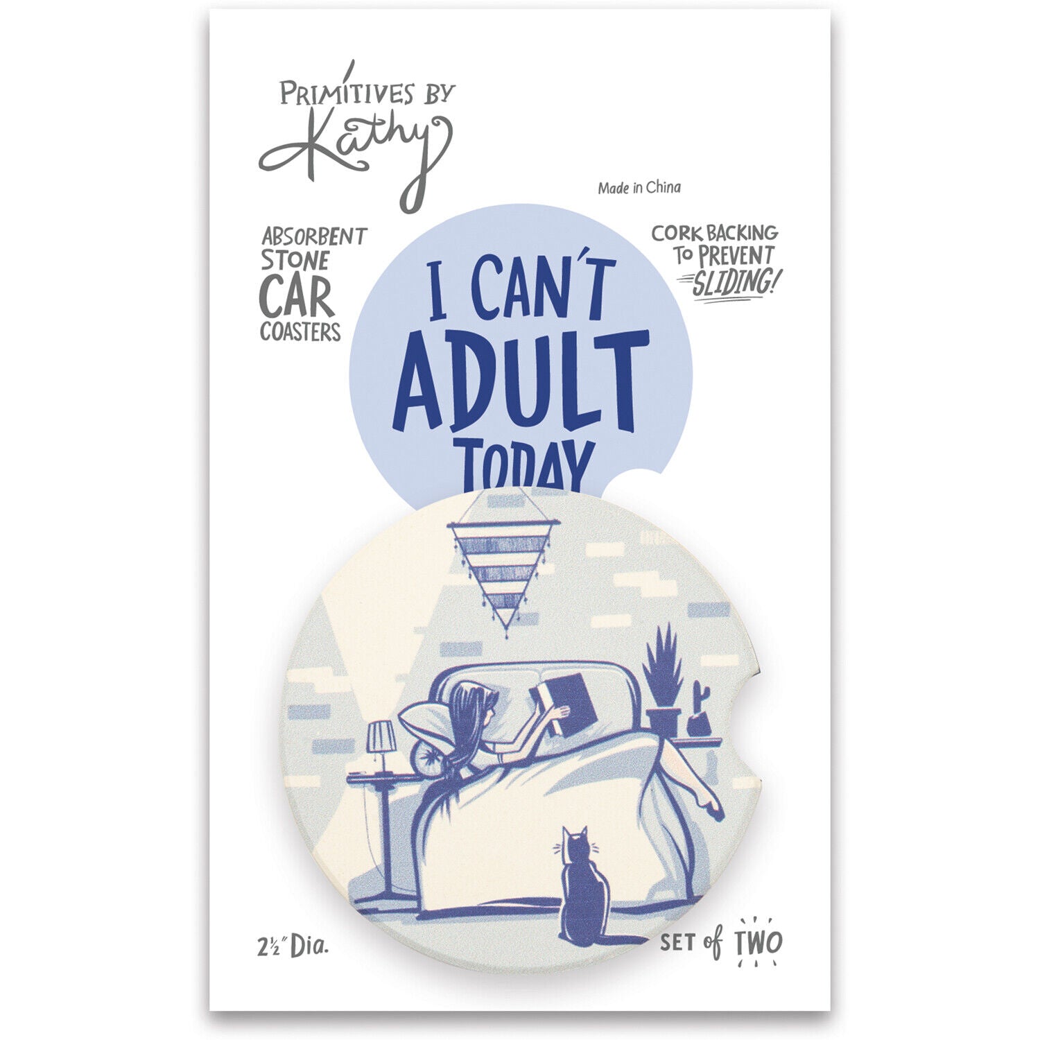 Primitives by Kathy Car Coasters - I Can't Adult Today