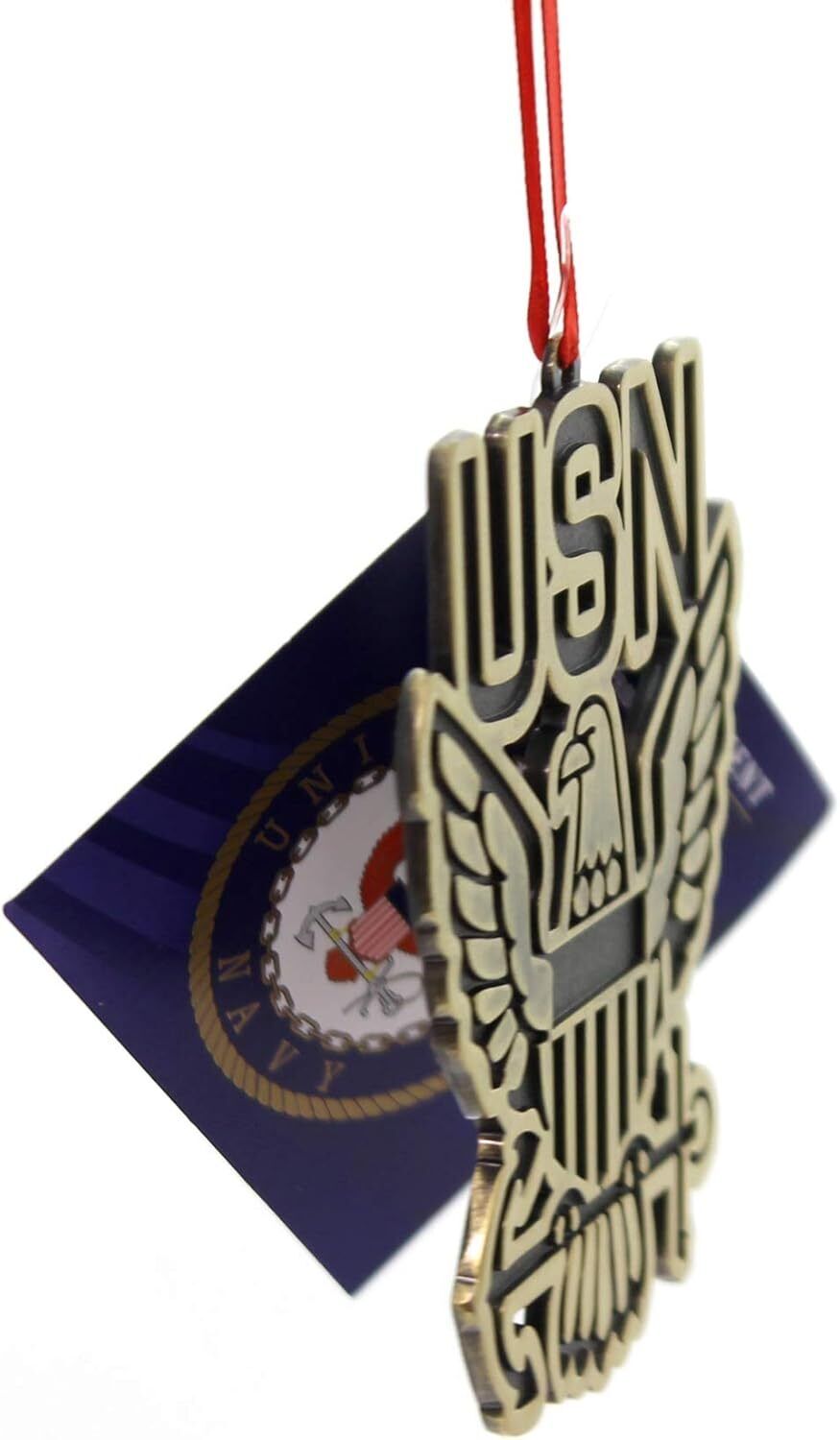 Kurt Adler 3.5" Bas-relief Metal U.s. Navy Ornament