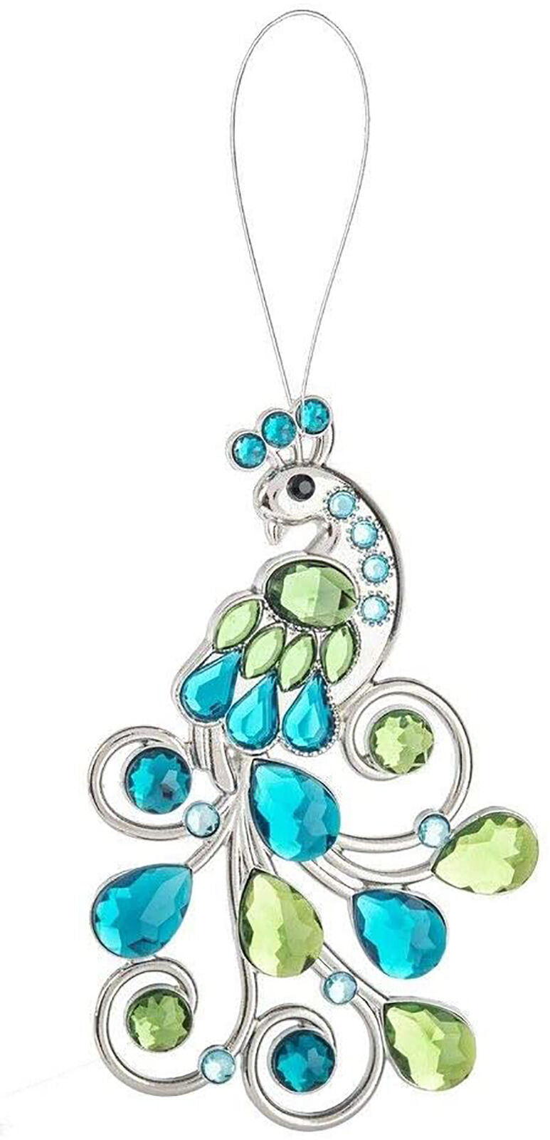 Ganz Acrylic Elegant Peacock Ornament 4.5in ACRY-545 (Green)