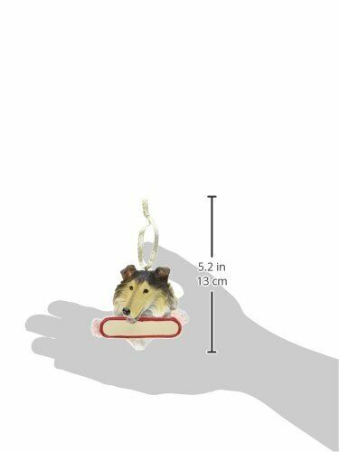 Collie Ornament "Santa's Pals" With Personalizable Name Plate