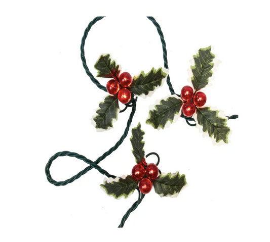 Kurt Adler 36-Light Holly Berry Cluster Light Set