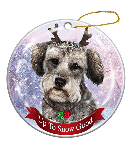 Holiday Pet Gifts Schnoodle Dog Porcelain Christmas Ornament