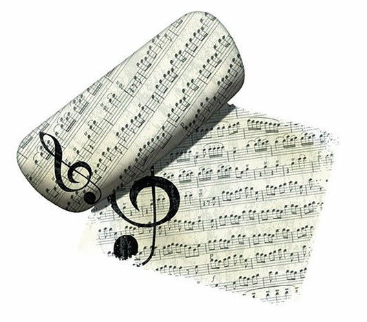 Spoontiques Padded Eyeglass Case, Music Lover, with Matching Lens Cloth