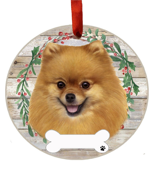 Pomeranian Ornament - E&S Pets, DIY Personalizable, Ceramic Round Ornament