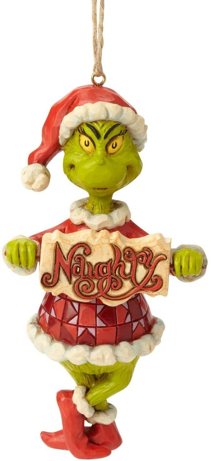 Enesco Dr. Seuss The Grinch by Jim Shore Naughty and Nice Sign Hanging Ornament