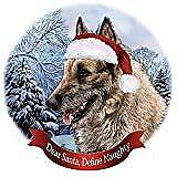 Holiday Pet Gifts Belgian Laekenois Dog Santa Hat Porcelain Ornament