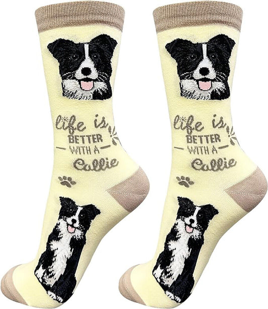 E&S Pets Pet Lover Socks, Life is Better with a Border Collie