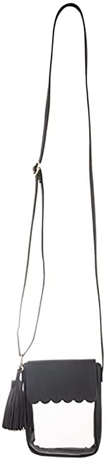 MSC Mainstreet Collection CLEAR CELLPHONE CROSSBODY 5" x 7" (black)