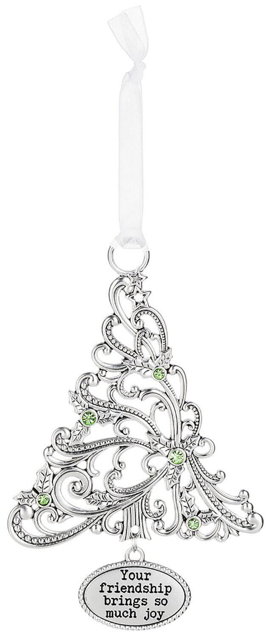 Ganz Ornament Oh Christmas Tree with Holly - Your Friendship Brings So Much Joy