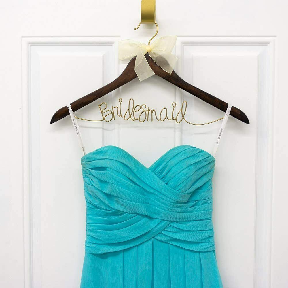MSC Mainstreet Collection Bridesmaid Wood Wedding Hanger with Wire Lettering