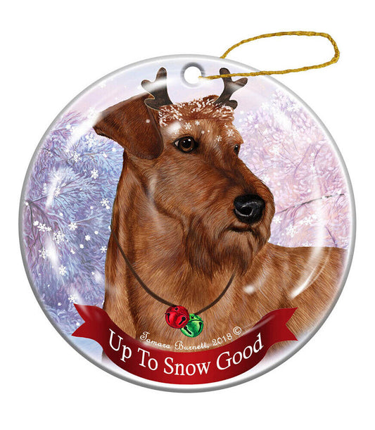 Holiday Pet Gifts Irish Terrier Wheaten Dog Porcelain Christmas Ornament