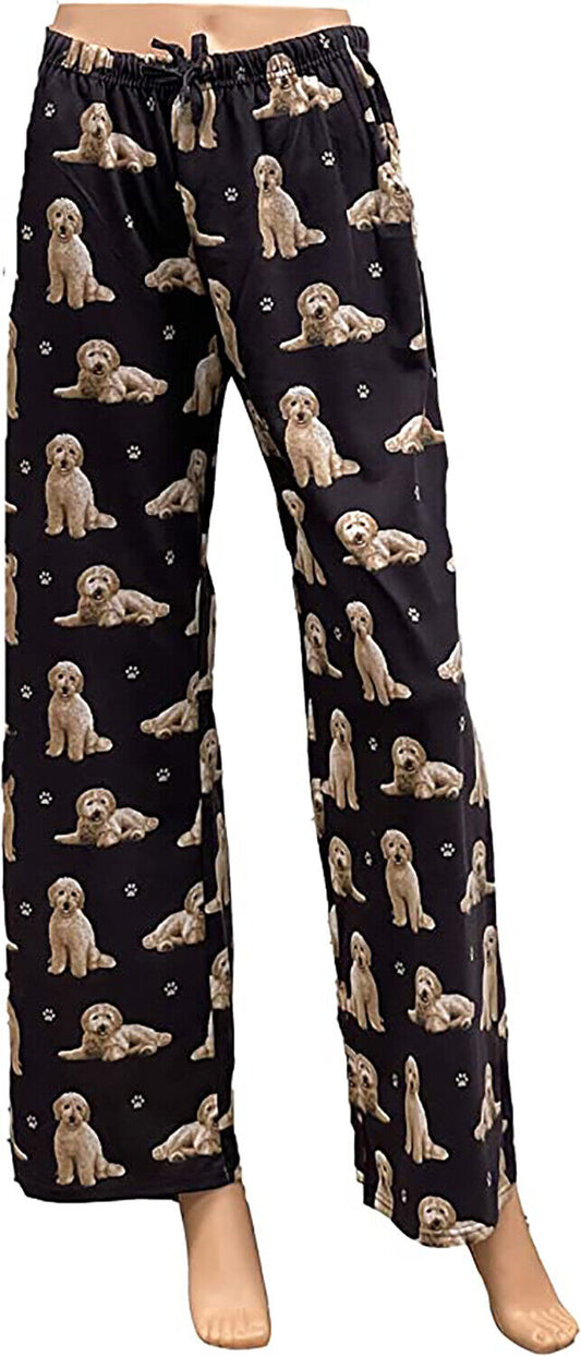 Goldendoodle Unisex Lightweight Cotton Blend Pajama Bottoms- Small